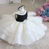 Flickans klänningar Little Girls Vestidos klänning Baby Dress Princess Big Bow Kids Dresses For Birthday Party Toddler Dop Dop Bollklänning W0224