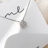 Pendant Necklaces Girls Snowflake Sparkling Crystal Personality Clavicle Chain Necklace Rhinestone Snow Year Gift