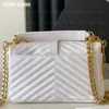 COLLEGE MEDIUM luxurys مصمم حقيبة Crossbody مبطن حمل حقيبة حقائب المحافظ النسائية جلد طبيعي رفرف سلسلة shouder رسول حقائب 24 سنتيمتر Effini