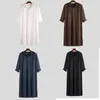 Etniska kläder män muslimska mode jubba tobe islamiska dubai mellanöstern kläder arabiska kaftan mantel fast färg plus 5xl hoodies skjortor skjortor