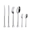 Forks 6pcset Creative Wrench Shape Tea Fork 304 Stainless Steel Dinner Spoon Coffee Cutlery Set Tableware Family Camping 230302