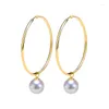 Dangle Earrings ZHIXI Pure 18k Yellow Gold For Women Fine Jewelry Natural AKOYA Pearls Real AU750 Circle Wedding Gift E516