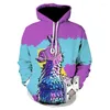 Heren Hoodies herfst en winter modieuze 3D -print dier mannen vrouwen casual sweatshirt tracksuit pullover codeed jas vintage