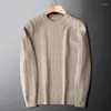 Erkek Sweaters Üst düzey moda jakard lüks waffle yuvarlak boyun kazak Sonbahar ve kış 2023 Kalın sıcak gündelik kazak erkekler