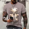 T-shirts pour hommes 2023 Skull T-shirts pour hommes Fun 3D Summer Fashion Tops Casual O-Neck Short Sleeve Garçons Vêtements High Street Streetwear