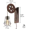 Lampa ścienna Zwykła zabytkowa koło pasowe kinkiety wisiorek z wtyczką 6 stóp do sznurka i włączania/wyłączników