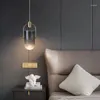 Pendant Lamps European Minimalist Creative Bucket Glass Restaurant Living Room Bar Aisle Porch Bedroom Bedside Led Chandelier