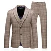 Abiti da uomo Blazer 27 colori Blazer Gilet Pantaloni Boutique Fashion Plaid Formal Office Business Abito da uomo Tre pezzi Abito da sposa da sposo 230303