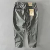 Pantaloni da uomo Autunno e Inverno Uomo Cotone Tinta unita Allentato Casual Stile Safari Tasca Verde militare Abbigliamento da lavoro GML04 Z331 230302