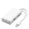 Mini DisplayPort till HDMI-kompatibla VGA DVI-adapter 3in1 Thunderbolt Converter DP-kabel för Surface Pro 4