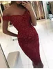 Hot Sell Cocktail Jurken Sweetheart Off the Shoulder Lace Applique kralen roze kanten mode afstuderen feest vrouwen jurk