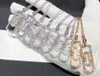 Mode Schmuckpapierclip Halskette Titanium Stahl plattiert 18 Karat Gold und Diamant-verkrustetes Papierclip ausgehöhltes Out-Out-Pendell-Schlangeblickenkette Goldgefüllter Schmuck gefüllt