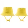 Parents enfant seau chapeaux respirant bassin chapeau enfants adultes solide plage casquette bébé été pêcheur casquette voyage parasol casquettes décontracté en plein air fête pare-soleil BC417