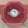 Eheringe 2023 Luxus solide Silber -Farbdesigner -Verlobungsring für Frauen Jubiläum Geschenk Schmuck Bulk Verkauf R6881B