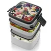 Zestawy naczyń obiadowych zmyte (muzyk) - Paracosm Art Double Warower Bento Box Portable Container PP Paraco