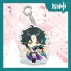 Porte-clés Anime Porte-clés Genshin Impact Xiao Acrylique Porte-clés Sangle Figure Accessoires Suspendus 6cm