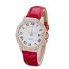 Montres-bracelets montre femmes loisirs Quartz poignet temps Faux cuir analogique diamant Simple horloge cadran montres Zegarek Damski A2