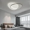 Lampki sufitowe Nowoczesne minimalistyczna lampa sypialni LED Czarna biała prostota akrylowa powierzchniowa montowanie panelu Lekka dekoracja wewnętrzna do nauki