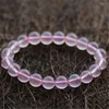 Brin 8 mm authentique Mozambique Natural Star Light Quartz Bracelets Femme Femme Charme Stretch Rose Round Crystal Beads Bracelet