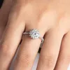 Cluster Rings 1CT D Color Moissanite Sunflower Engagement Solid 925 Sterling Silver With GRA Certifacate Jewelry Wholesale