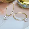 Dangle Earrings ZHIXI Pure 18k Yellow Gold For Women Fine Jewelry Natural AKOYA Pearls Real AU750 Circle Wedding Gift E516