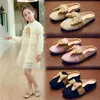 Pantoufles Enfants Pantoufles Filles 2023 Printemps Nouveaux Enfants Velours Bow Slip Casual Princesse En Cuir Chaussures Filles Sandales T230302