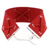 Choker Fashion Personality Temperament Flannelette Cross Wide Band Collar Necklace Chain