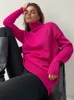 Maglioni femminili rose rosa autunno inverno inverno pullover femminile aurtratto verde di base del dolcezza di grandi dimensioni maglioni a maglia vintage per donne 230303