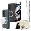 Custodie per caricabatterie wireless magnetiche per Samsung Galaxy Z Fold 4 Fold 3 Custodia Pellicola protettiva per schermo in vetro Cover rigida opaca