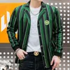 Garnitury męskie 2023 Party Club Contrast Blazer Hombre Jacket Men Stylowy pojedynczy guzika moda zielona patchwork