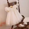 Vestidos de menina Gaun Malam Putri Lolita Spanyol Bayi Gaun Prom Pembaptisan Pesta Ulang Tahun Pernikahan Desain Manik Renda untuk Anak Perempuan A1617