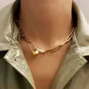 Collier tour de cou gothique Punk trombone lien chaîne collier pour femmes Miami forme carrée épais élégant colliers bijoux
