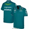 アストンマーティン アラムコ コグニザント F1 2023 オフィシャル チーム ポロ 夏 メンズ カジュアル 速乾 半袖