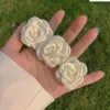 Accesorios para el cabello 2023 Triple 1,6 "diademas de flores de satén marfil diadema de tela para niños nacido 24 unids/lote