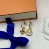 Brand earrings. The new gem brass material logo classic style luxury earrings designer designed for women. High quality designer jewelry