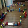 Brinquedos de bloqueio de cores de madeira Dominoes 100 peças Jogos educacionais para educação infantil Bloco de construção de brinquedos Free UPS Factory por atacado