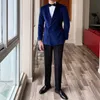 Costumes pour hommes Blazers Banquet Party Mens Velvet Business Formal Slim Gentleman Suit Jacket Retro Luxury Wedding Double Breasted Dress Blazer