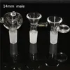 Wasserpfeifen 14 mm 10 mm Klarglasschüssel Stück Shisha für Bongs Dicke Pyrex-Kopfglas-Wasserpfeifenschalen mit Griffarm Glasnektar