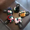 Supper Summer Girls Kaptaki Outdoor Woman Beach Sandals Toddler Kids Flat Non-Slip Flower Buty Flip Flip Flops Parent-Child 2023