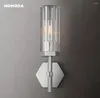 Lampade da parete Lambeth Hexagonal Sconce Modern LED Clear Glass Lustre Camera da letto Soggiorno Bagno Farmhouse Apparecchio di illuminazione per interni