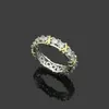 5MM Luxury engrave designer diamond TF Ring 18K Gold Silver original Rings Women men wedding Jewelry Lady Party Gifts 6 7 8 9