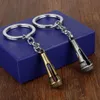 Dongsheng Singer Microphone Strings Keychain Creative Metal Alloy Music Music Voice Charm Pendant Keyring Key Chain -50259r