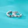 Hoop Earrings Pt950 Real Platinum Lucky Heart Circle 1.8-2.1g Woman Gift