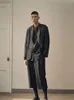 Men's Suits Men Fashion Vintage Black Casual Blazer Suit Jacket Male Streetwear Loose Hip Hop Gothic Stage Clothing Coat Outerwear