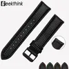 20mm 22mm Hızlı Bırakma Siyah Karbon Fiber Deri Deri İzleme Strap Band Gear S3 S2 Klasik Genişlik Yedek Bant263F