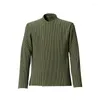 Herrdräkter Homme Plisse 23SS Spring och Autumn Fold Diagonal Button Coat Senior Men's Collarless Jacket Leisure Suit