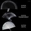 False Nails 12/24/32 Pcs/set Nail Tips Fan Nature DIY Clear Black With Ring Art Display Finger Full Card Practice Dropship