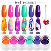 Nagelkonst satser lilycute 6st/set gel polska uppsättning borste färgglada målning vernis semi permanent glitter UV