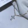Kedjor 6-7 mm odlad sötvatten vit rund pärlhalsband handplockad korsk kvinnor tjocka kedje smycken gåva till födelsedag