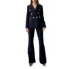 Women's Two Piece Pants 2 Pcs/Set Lady Business Suit Solid Color Formal Double-breasted Two-Piece Set Long Sleeves High Split Women Coat